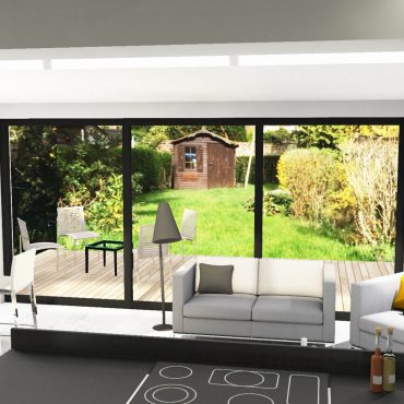 architecte interieur decorateur decoration home staging virtuel 3D maison rez-de-chaussée cuisine salon salle à manger contemporain