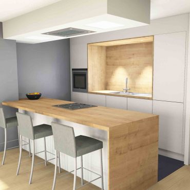 Cuisine scandinave architecte interieur decoration blanc bois équipée