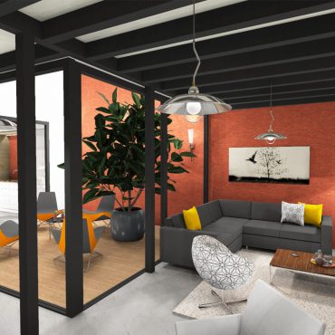 architecte interieur decorateur decoration home staging virtuel 3D patio industriel