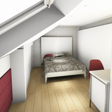 architecte interieur decoration decorateur bureau rangements penderie chambre adolescent enfant escalier pas japonais