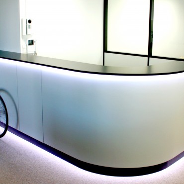 architecte interieur decoration decorateur comptoir bureau accueil vélo professionnel