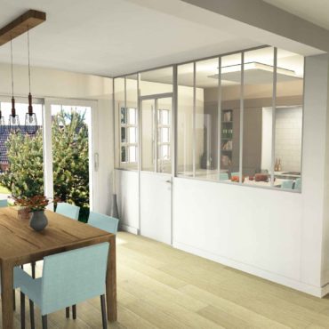 architecte intérieur architecte d'intérieur interieur architecture décorateur decoration décoration plans esquisses meuble mobilier sur-mesure sur mesure cuisine équipée aménagée 3D meuble espace conception rangements contemporain verrière salon salle à manger entrée escalier