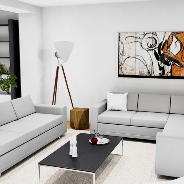 architecte interieur loft home staging decoration 3D parquet chêne salon salle à manger cuisine chambre